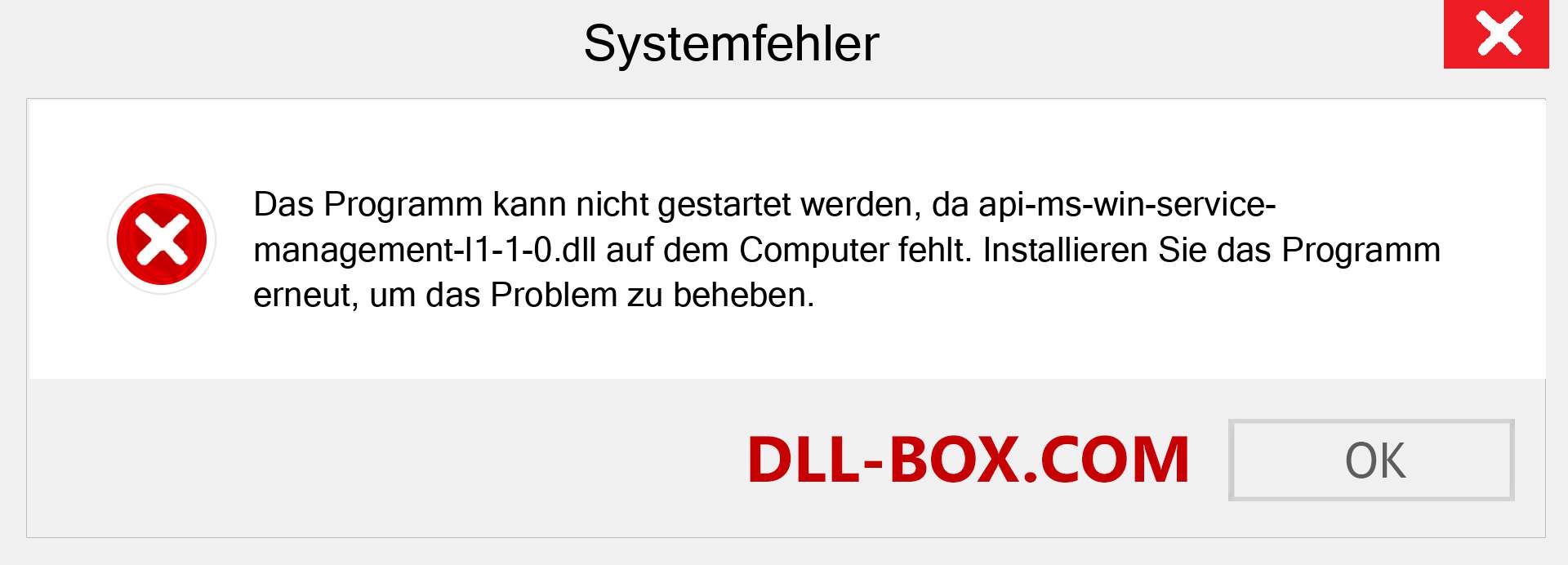 api-ms-win-service-management-l1-1-0.dll-Datei fehlt?. Download für Windows 7, 8, 10 - Fix api-ms-win-service-management-l1-1-0 dll Missing Error unter Windows, Fotos, Bildern